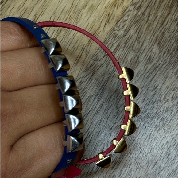 Michael Kors Leather Pyramid Stud B red and blue bundle - Picture 15 of 15